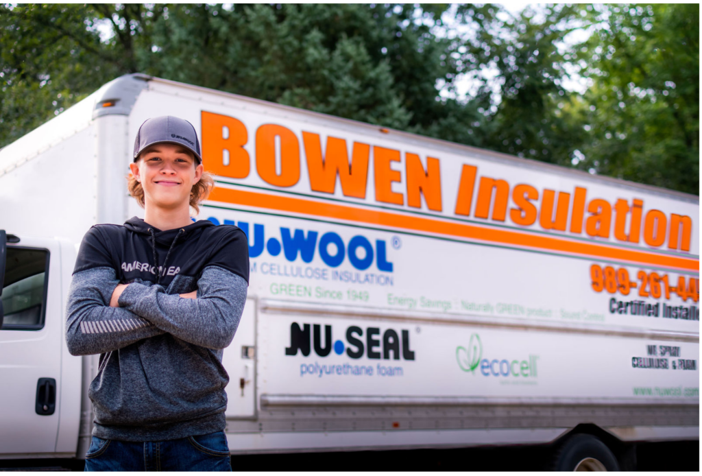 Bowen Insulation truck and employee